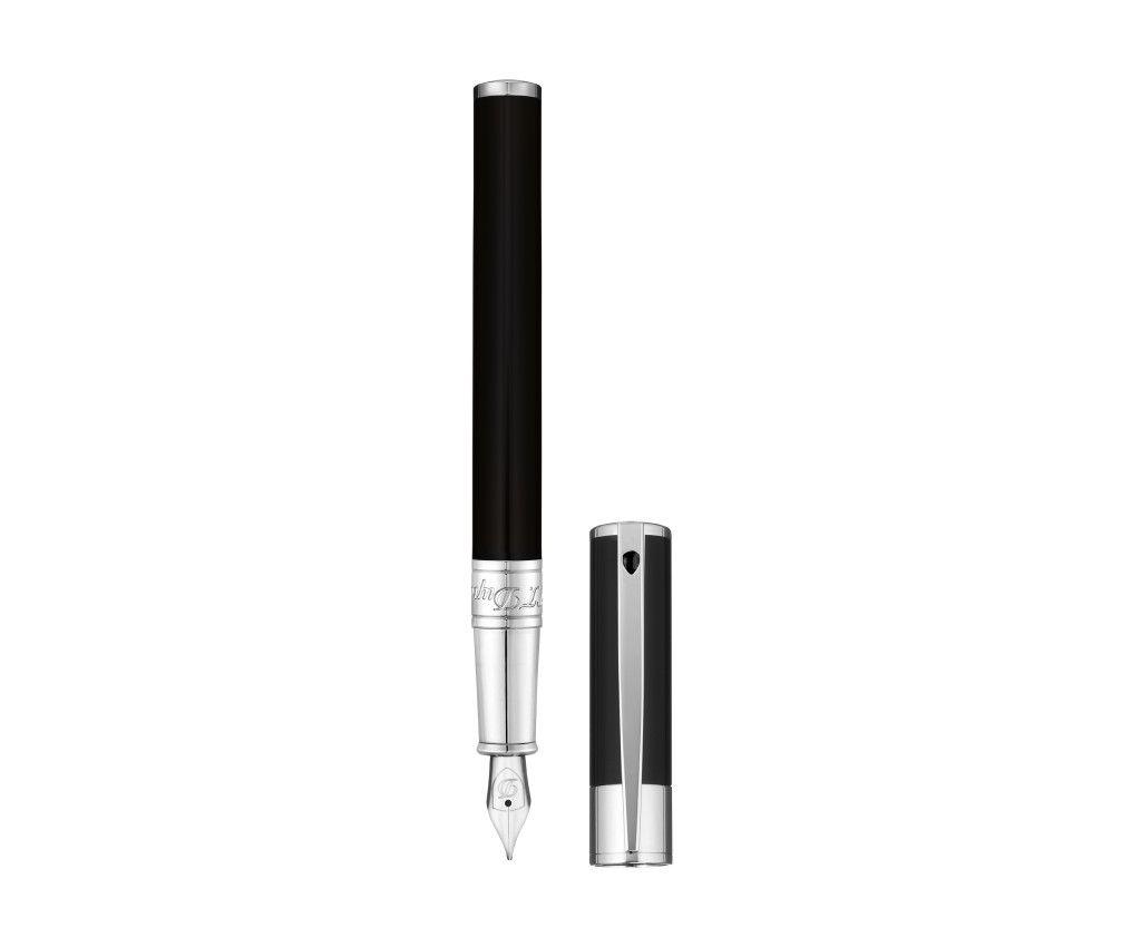 D-Initial Fountain Pen Black Chrome